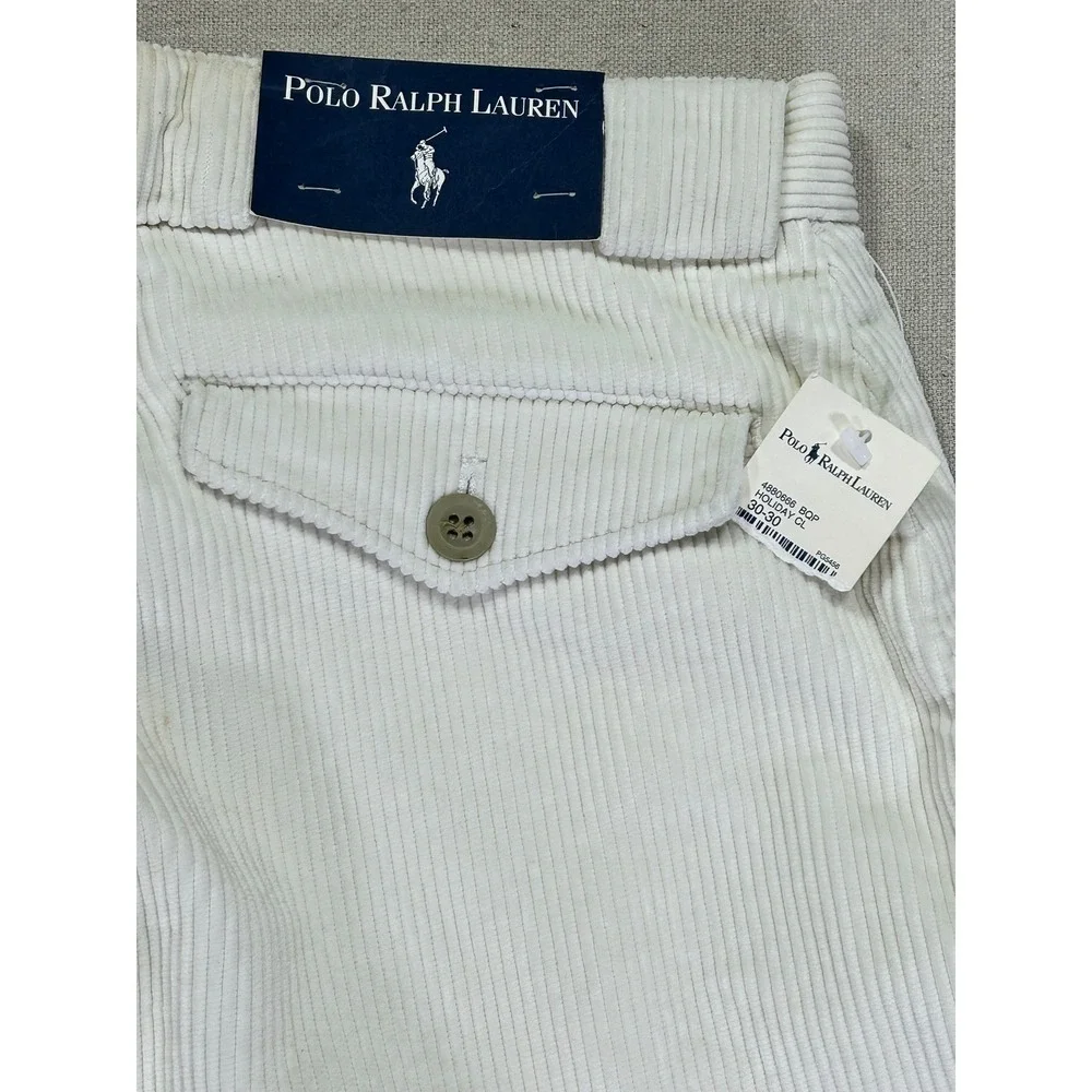 Vintage NWTs POLO Ralph Lauren Men's 30 HOLIDAY Corduroy Cargo Pants Pocket Flap